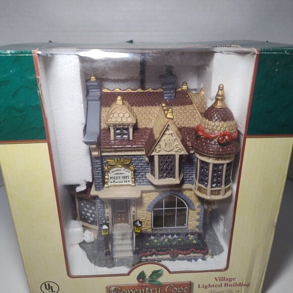 2004 Lemax Coventry Cove Precinct No. 14 Police Station Lighted Retired Village - Picture 1 of 16